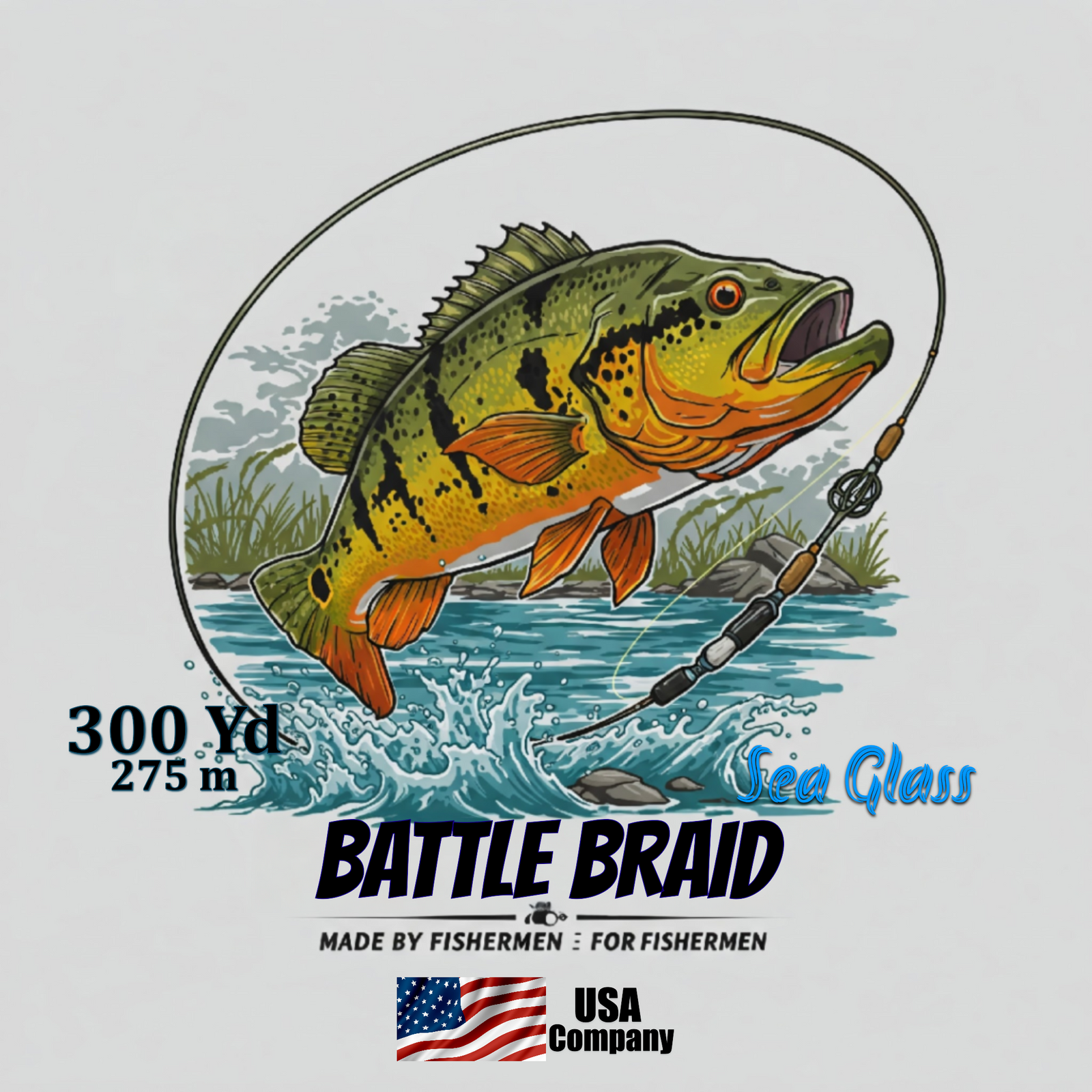 Braided Fishing Line Battle Braid Sea Glass X8 PE – 300 Yards Battle Braid Sea Glass X8 PE – 300 Yds - Pescador Fishing Supply