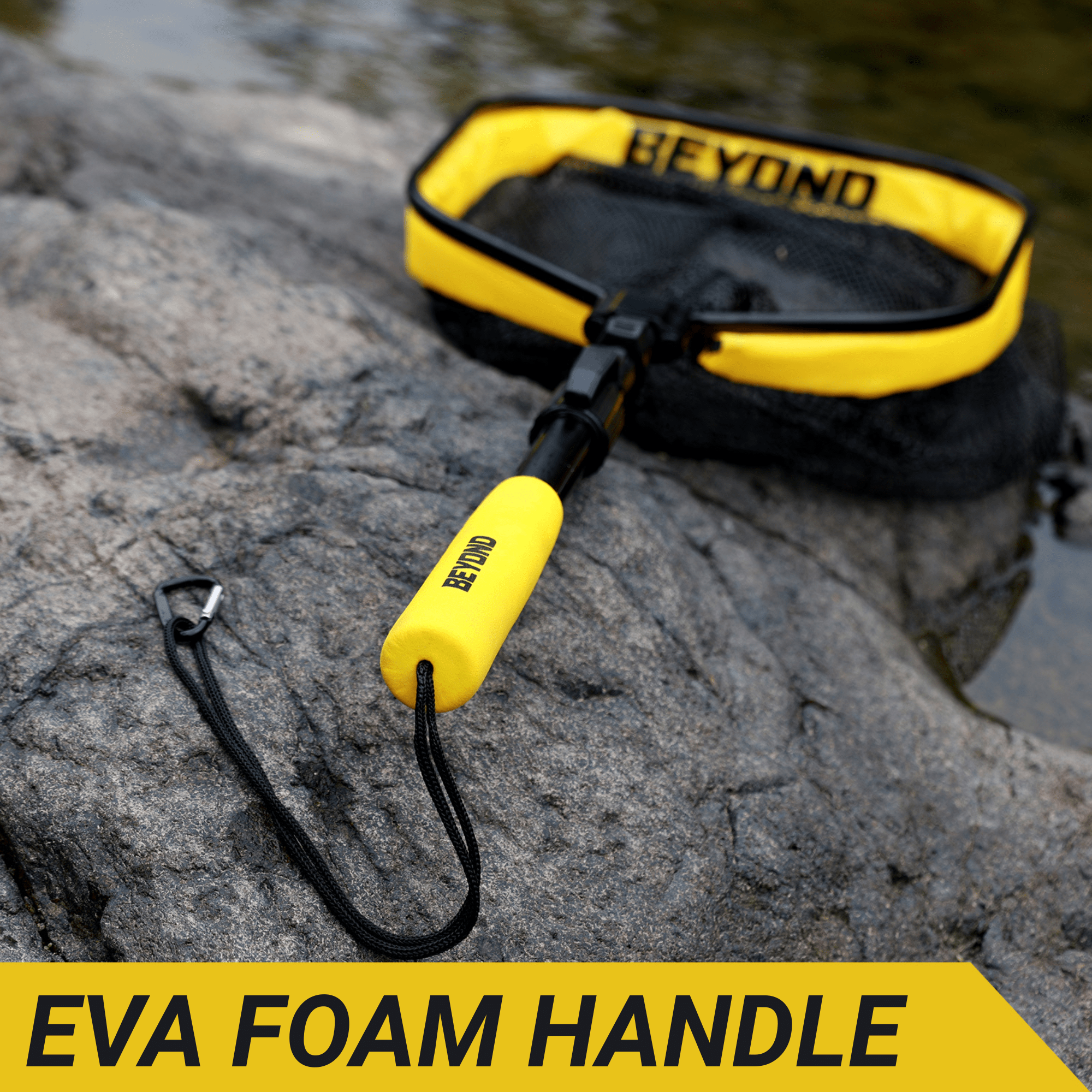 extendable handle fishing net Beyond Braid Floating Fishing Net with Handle