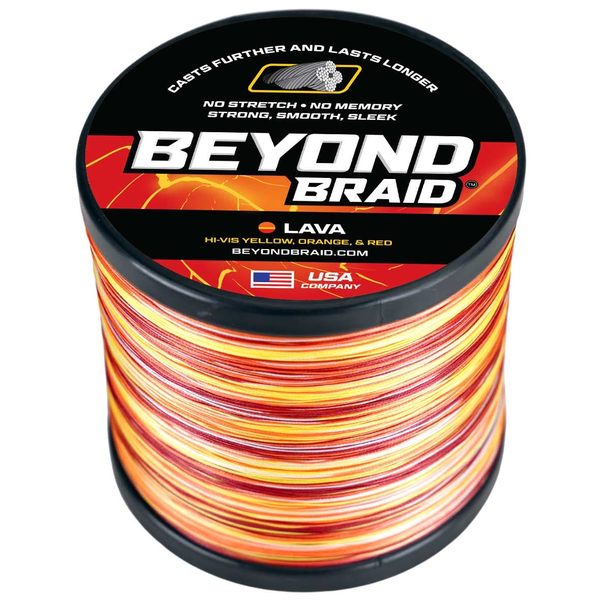Fishing Line Beyond Braid Lava – Red, Orange &amp; Yellow Hi-Vis Braided Fishing Line Beyond Braid Lava Hi-Vis Braided Line – Pescador Fishing Supply