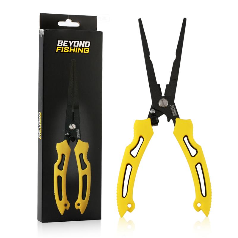 Beyond Fishing 8.5” Long Nose Fishing Pliers Yellow - 8.5" Long Nose Beyond Fishing 8.5” Long Nose Fishing Pliers