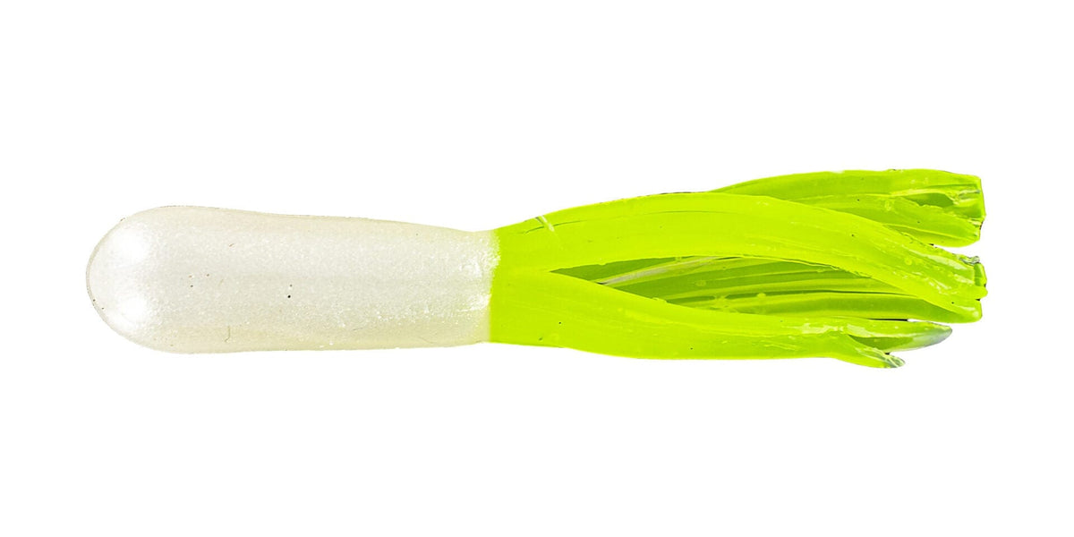 Baits Big Bite Baits 1.5&quot; Crappie Tube Pearl/Chartreuse Big Bite Baits Crappie Tube | Pescador Fishing Supply