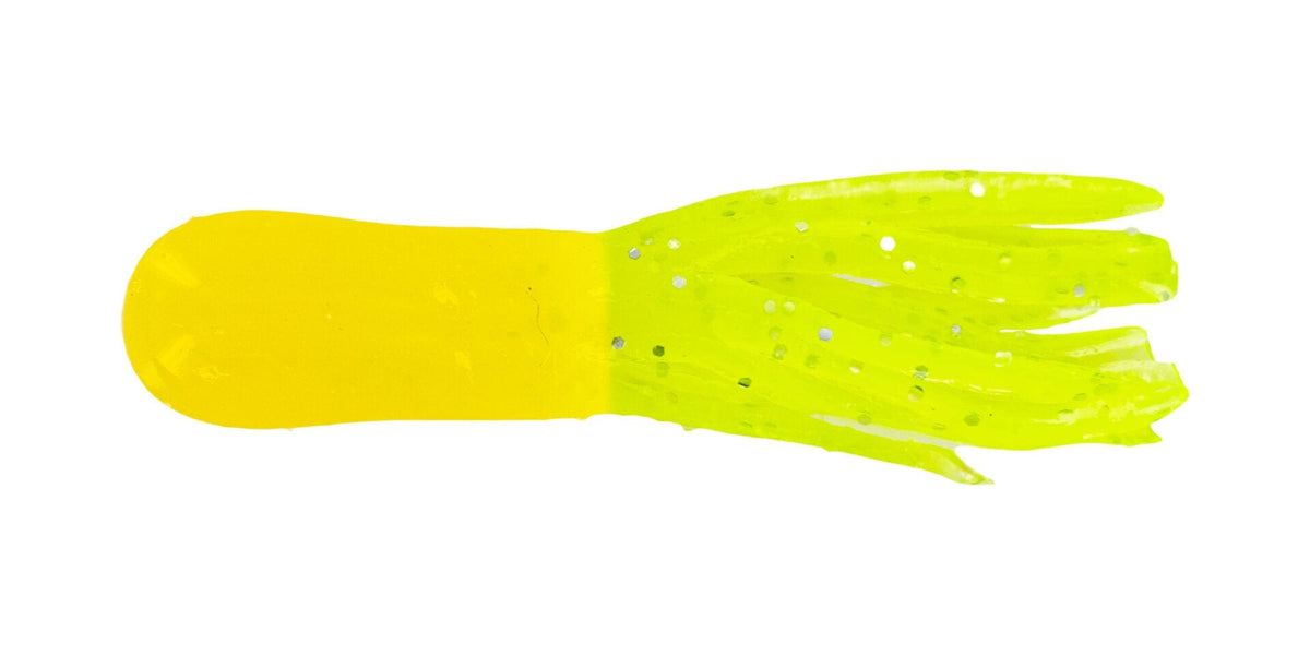 Baits Big Bite Baits 1.5&quot; Crappie Tube Yellow/Chartreuse Sparkle Big Bite Baits Crappie Tube | Pescador Fishing Supply