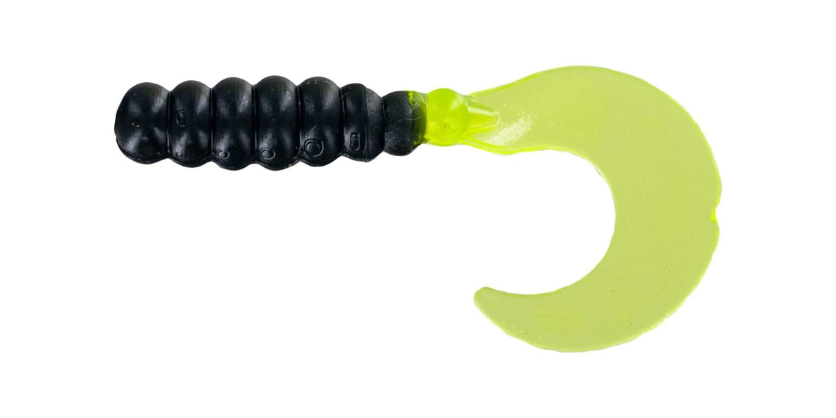 Baits Big Bite Baits Fat Grub Black Chartreuse Big Bite Baits Fat Grub - Pescador Fishing Supply