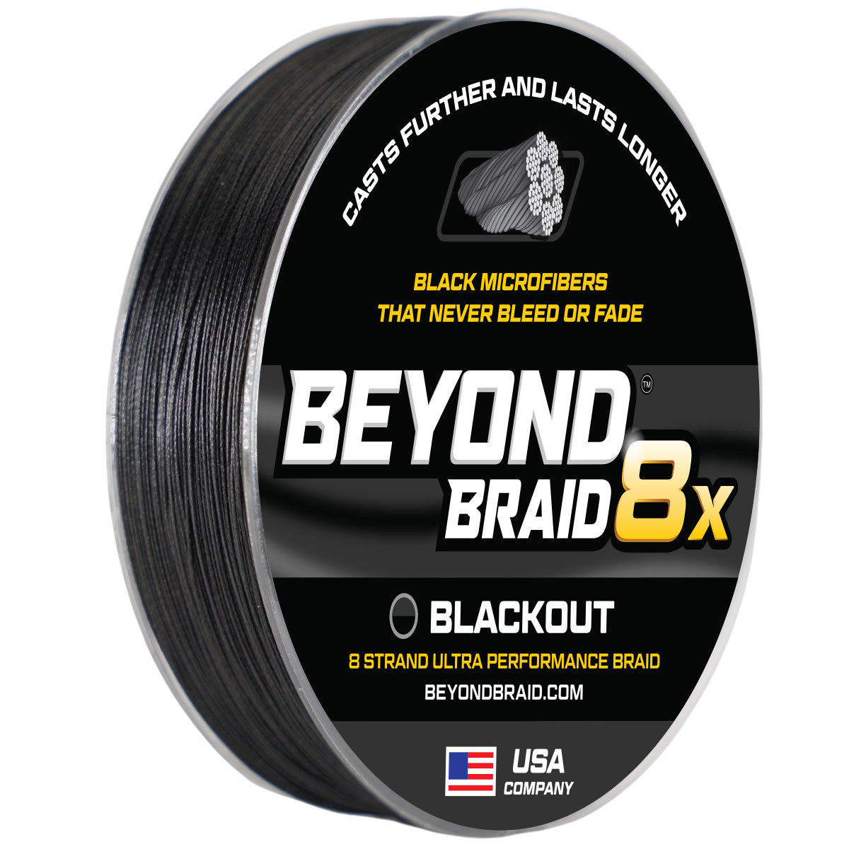 black braided line with 8 strand smooth casting performance