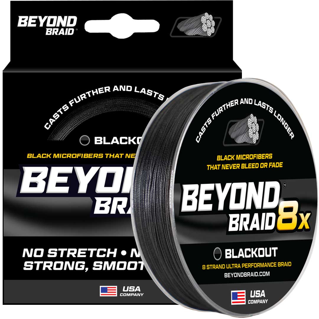 black braided line with 8 strand smooth casting performance