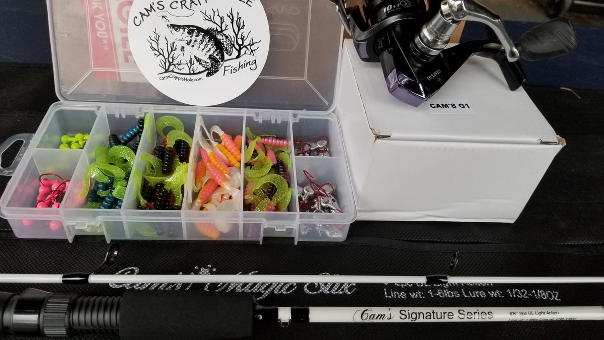 Spinning Combo Cam's 6'6" Signature Series White Ghost Titanium Crappie Combo & Tackle Kit Cam's White Ghost 6'6" Titanium Crappie Combo with Tackle Kit