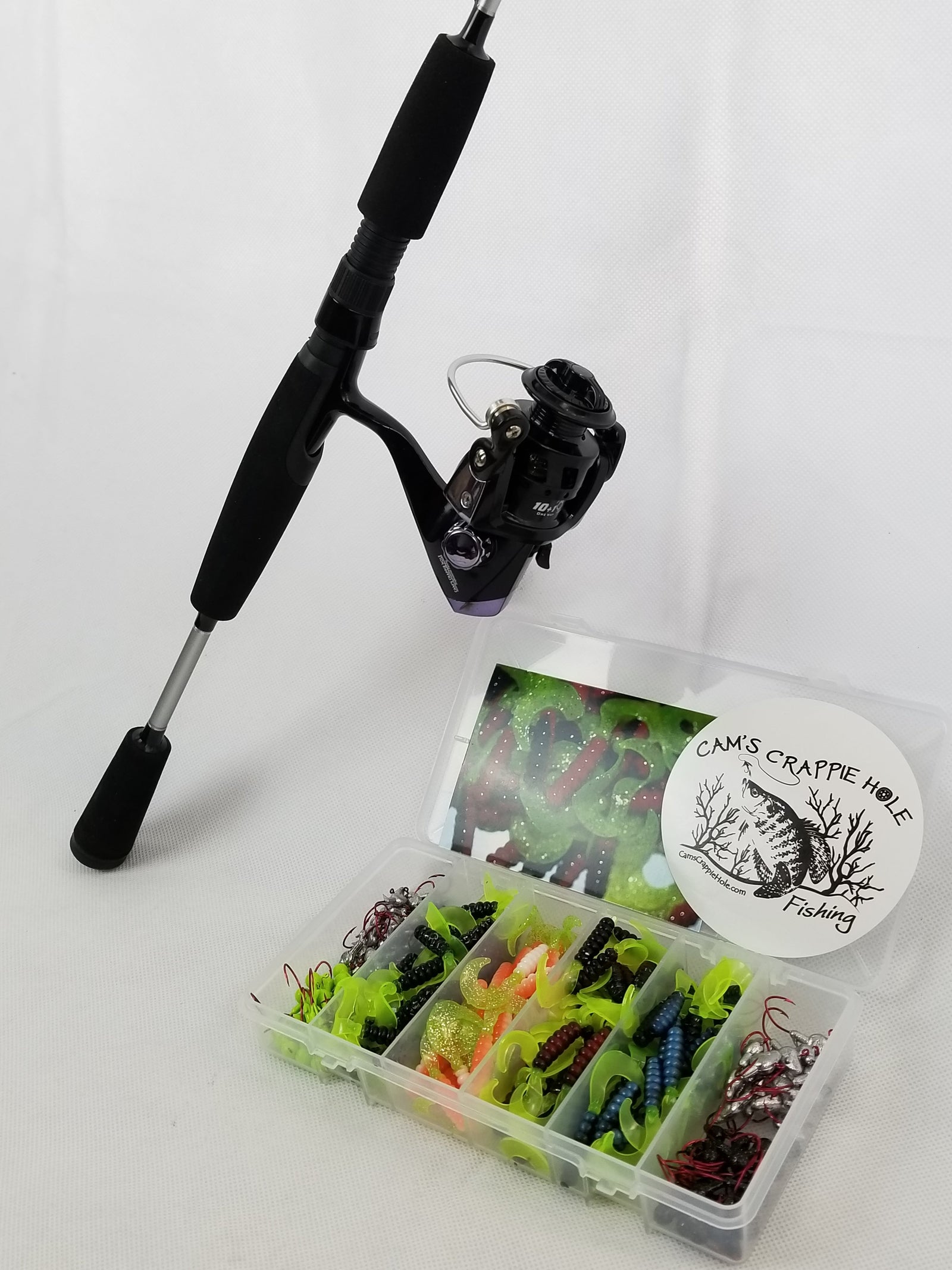 Spinning Combo Cam’s Silver Stallion 6'0" Crappie Combo – Rod, Reel & Tackle Kit Crappie Fishing Combo 6'0" Rod, Reel & Tackle Kit – Cam’s Silver Stallion