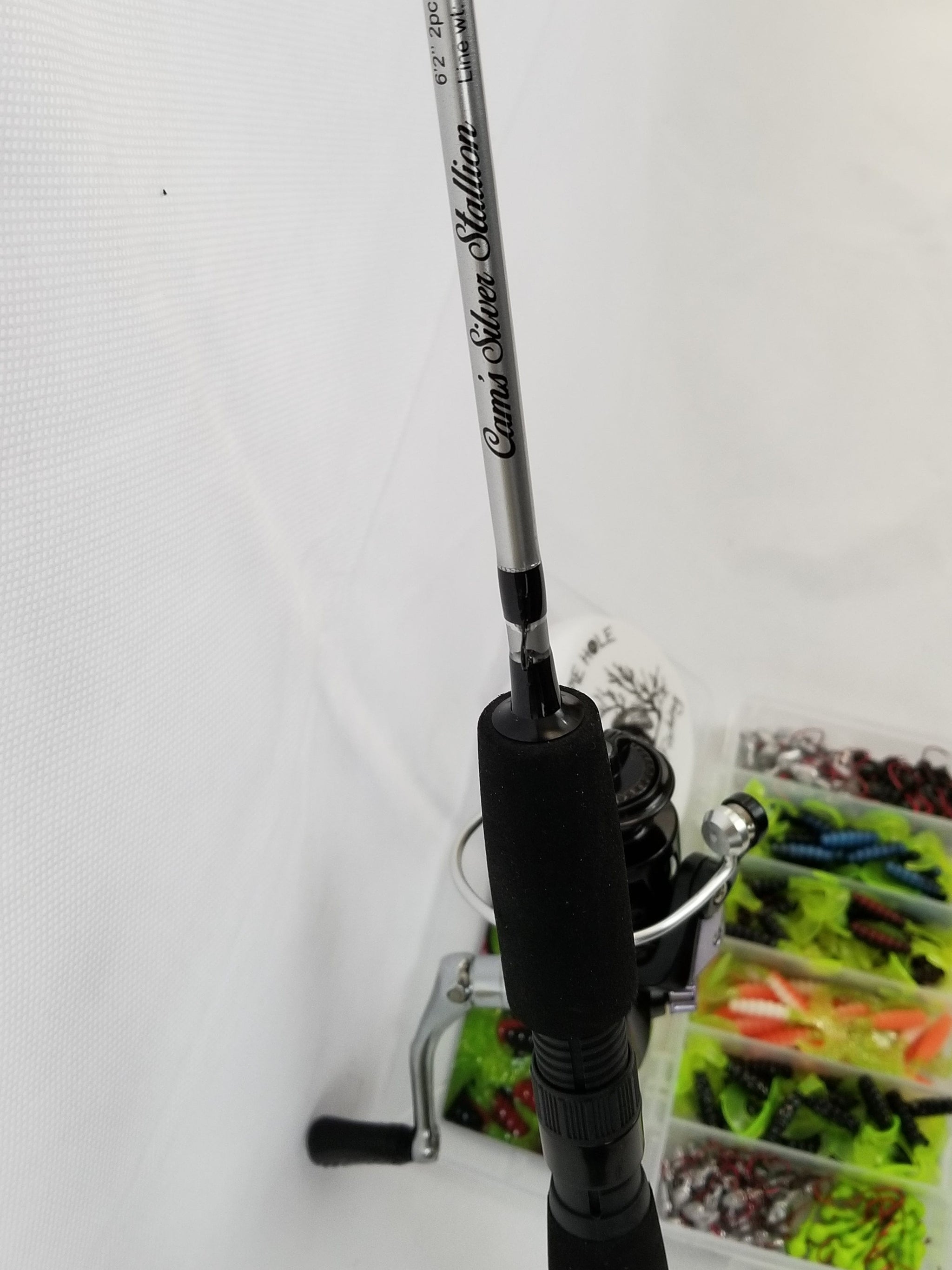 crappie fishing rod and reel 9' Brush Dobber Spinning Combo Change reel allows for quick line swapping by inserting a new pony spool into the reel cradle Crappie Fishing Combo 6'0" Rod,