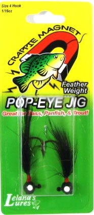 Baits Crappie Magnet Pop Eye Jig 1/32 oz. / Black Crappie Magnet Pop Eye Jig | Pescador Fishing Supply