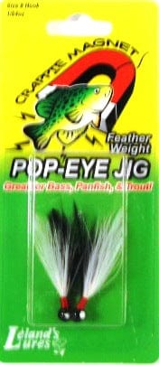 Baits Crappie Magnet Pop Eye Jig 1/32 oz. / White / Black Crappie Magnet Pop Eye Jig | Pescador Fishing Supply