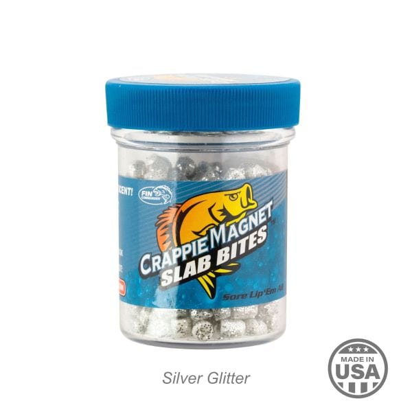 Baits Crappie Magnet Slab Bites Silver Glitter Crappie Magnet Slab Bites | Pescador Fishing Supply