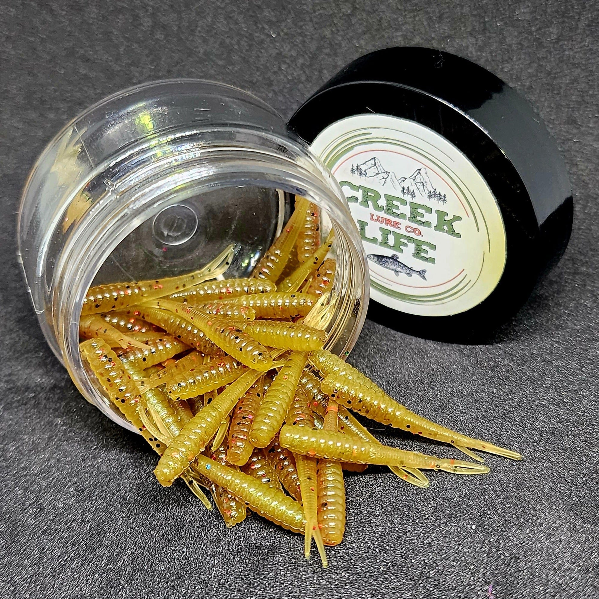 Soft Plastic Creek Life 1.4" Micro Fluke "The Ditch Stick" - Jar of 20 Muddy Water "Brown/Blue Color Morph" (20 Pack) Creek Life Ditch Stick 1.4" Micro Fluke – Pescador Fishing Supply