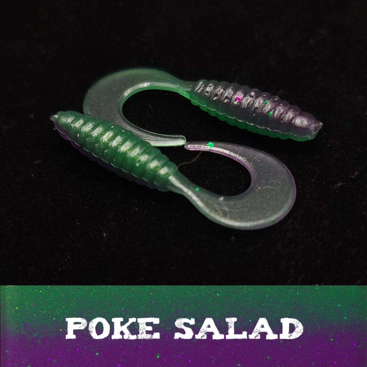 Soft Plastic Creek Life 1&quot; Micro Curl Tail Grub &quot;The Tennessee Twister&quot; – 8 Pack Poke Salad (8 Pack) Creek Life Tennessee Twister 1&quot; Curl Tail Grub – Pescador Fishing Supply