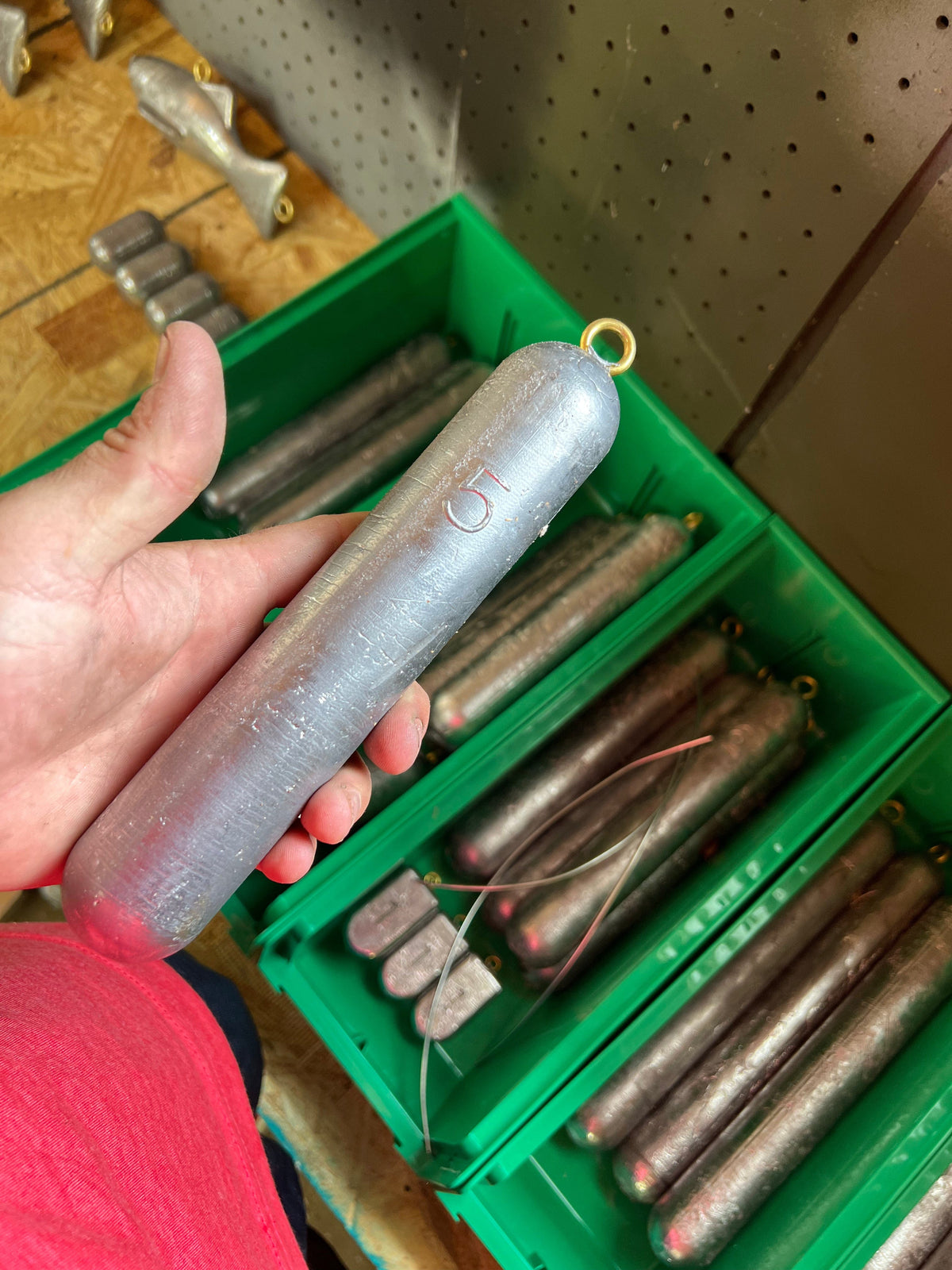 Fishing Deep Sea Fishing Weights - 1-12 lb Lead Deep Drop Sinkers 5 lb. 1-1/2" OD Deep Sea Fishing Weights - 1-12 lb Lead Deep Drop Sinkers