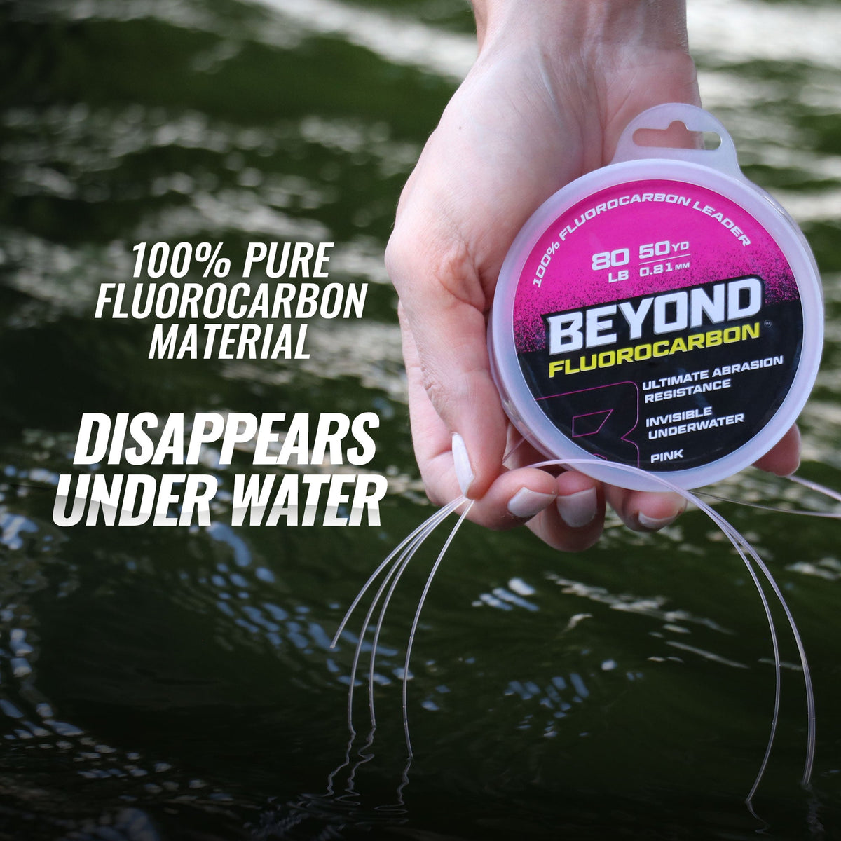 Spool of Beyond Fluorocarbon Leader material designed for invisibility underwater
