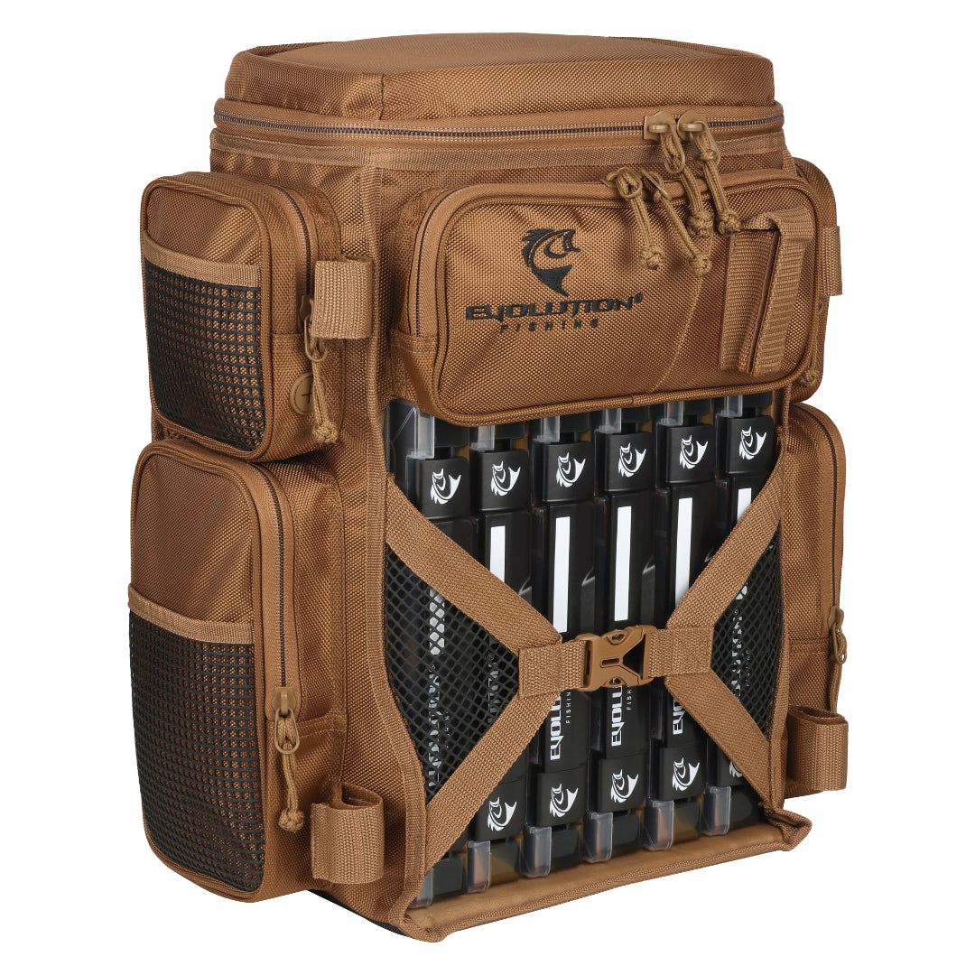 Drift Series Battle Pack 3600 fishing backpack with tackle trays