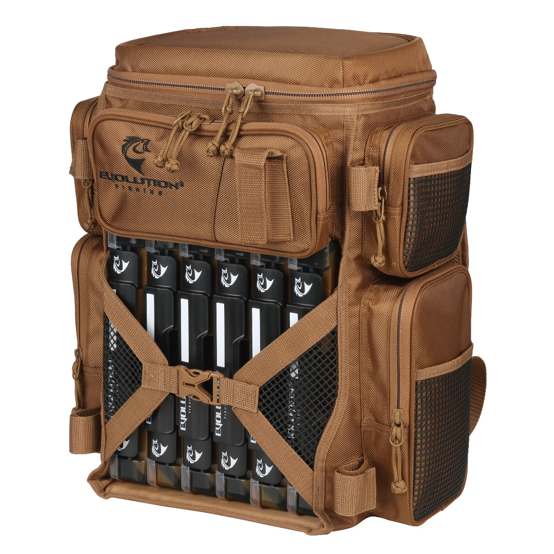 Drift Series Battle Pack 3600 fishing backpack with tackle trays