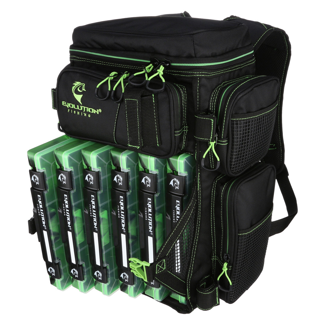 Tackle Backpack Evolution Fishing Drift Series 3600 Tackle Backpack with Trays Drift Series 3600 Tackle Backpack | Water Resistant Fishing Gear