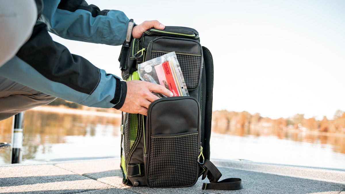 Tackle Backpack Evolution Fishing Drift Series 3700 Tackle Backpack Water-Resistant 3700 Fishing Tackle Backpack with QuikLatch Trays