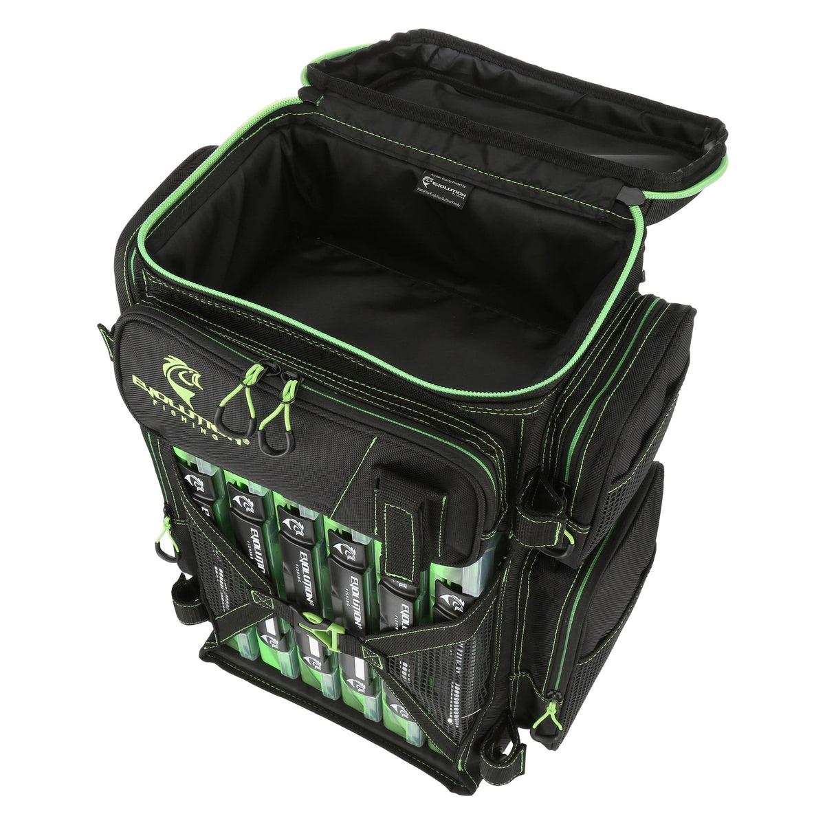 Tackle Backpack Evolution Fishing Drift Series 3700 Tackle Backpack Water-Resistant 3700 Fishing Tackle Backpack with QuikLatch Trays