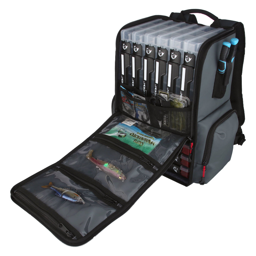 Modular fishing backpack with pop-out storage dividers