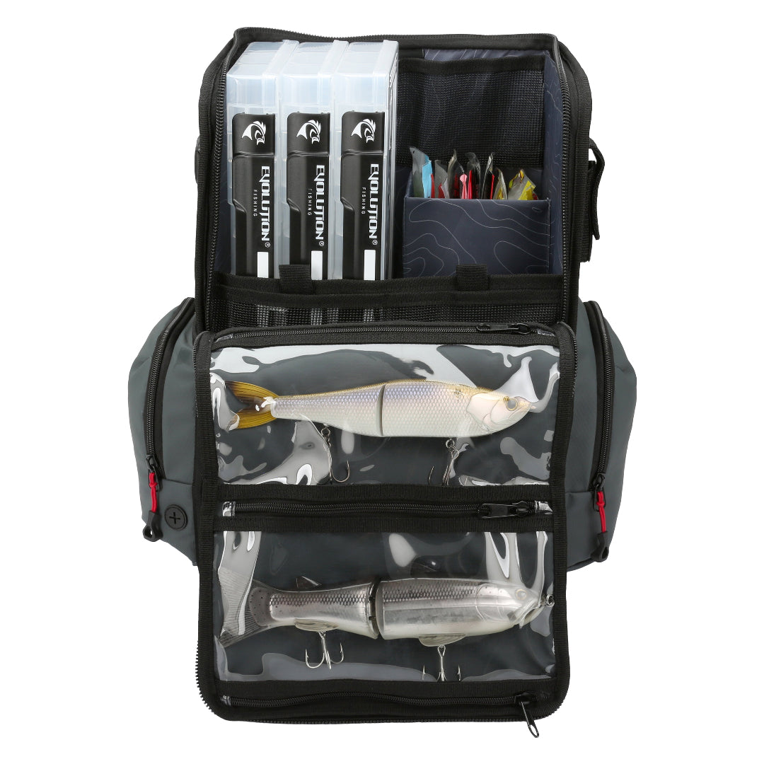 Modular fishing backpack with pop-out storage dividers