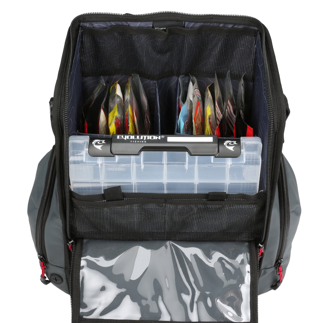 Modular fishing backpack with pop-out storage dividers