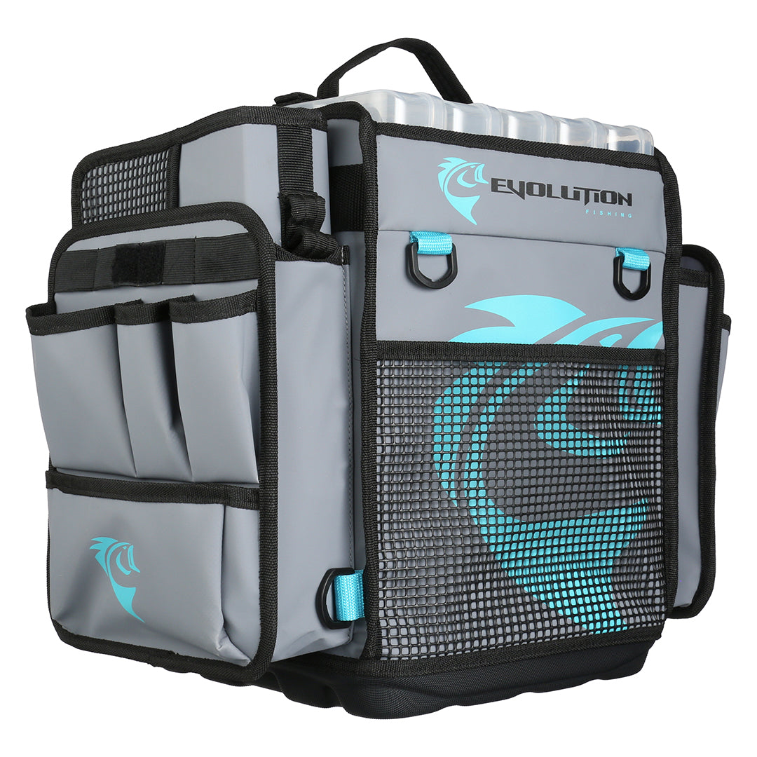 Kayak crate tackle bag with rod holder tubes