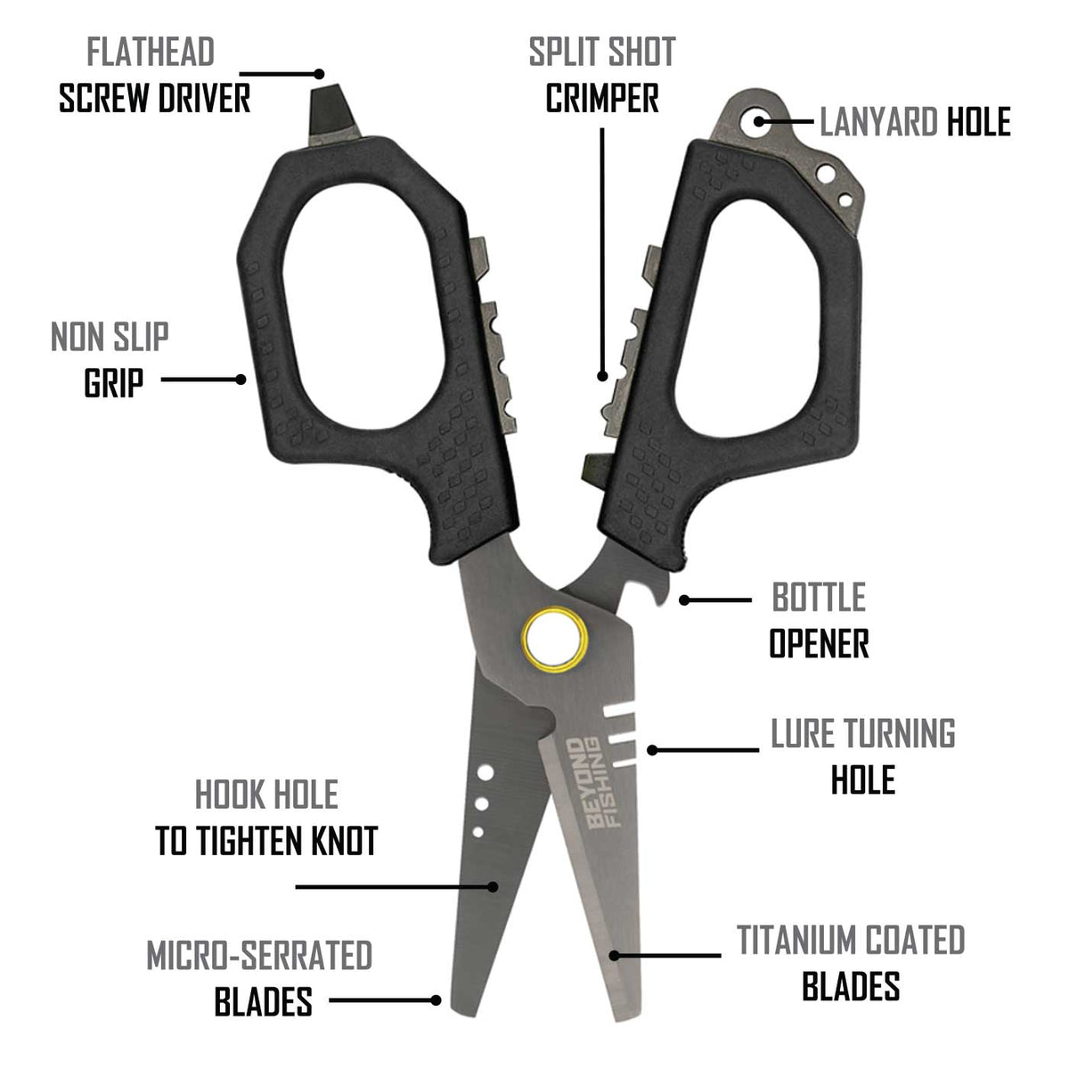 Beyond Fishing 6.5&quot; Pro Shears – Premium Braid Cutting Scissors