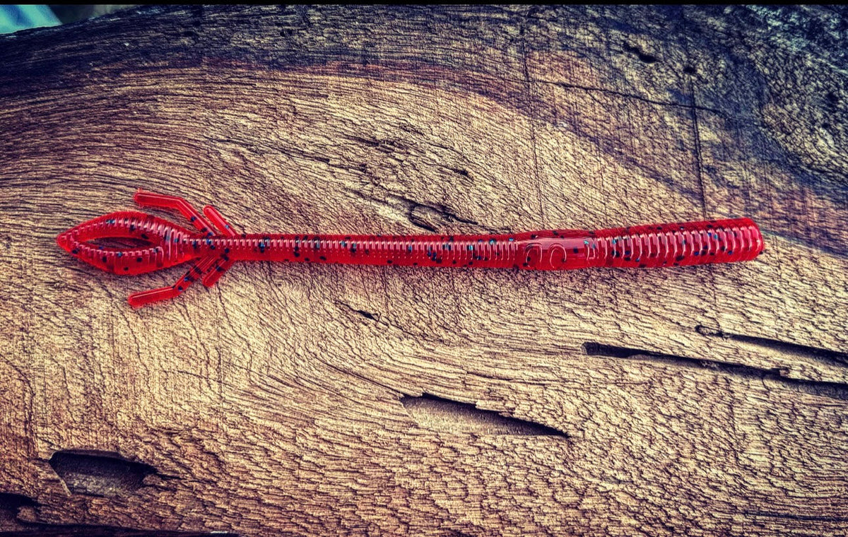 Soft Plastics Fish or Die Bait Co. Musket 6.25" Floating Trick Worm Redcoat (Red w/ Blue Flake) Fish or Die Bait Co. Musket 6.25" Worm – Pescador Fishing Supply