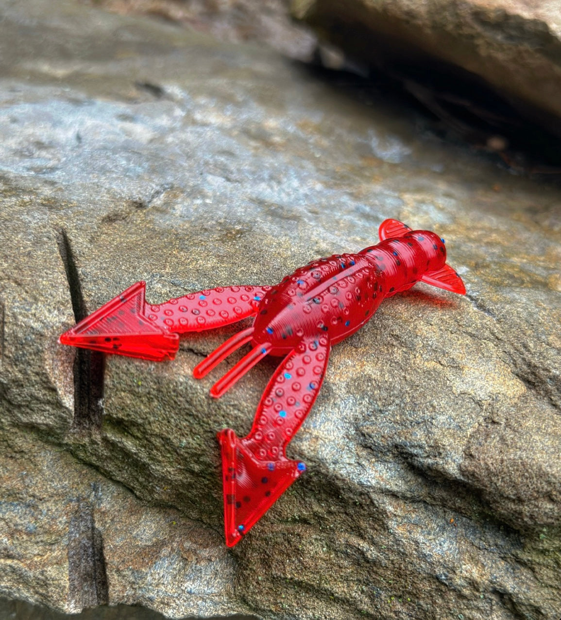 Soft Plastics Fish or Die Bait Co. Patriot Floating-Claw Craw Redcoat (Red w/ Blue Flake) Fish or Die Patriot Floating-Claw Craw – Pescador Fishing Supply