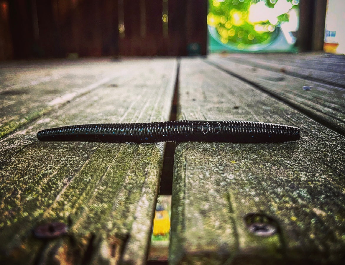 Soft Plastics Fish or Die Bait Co. Ramrods 5" Senko-Style Wacky Worm Agent 711 (Black w/ Blue Flake) / 5” Fish or Die Bait Co. Ramrods 5" Wacky Worm – Pescador Fishing Supply