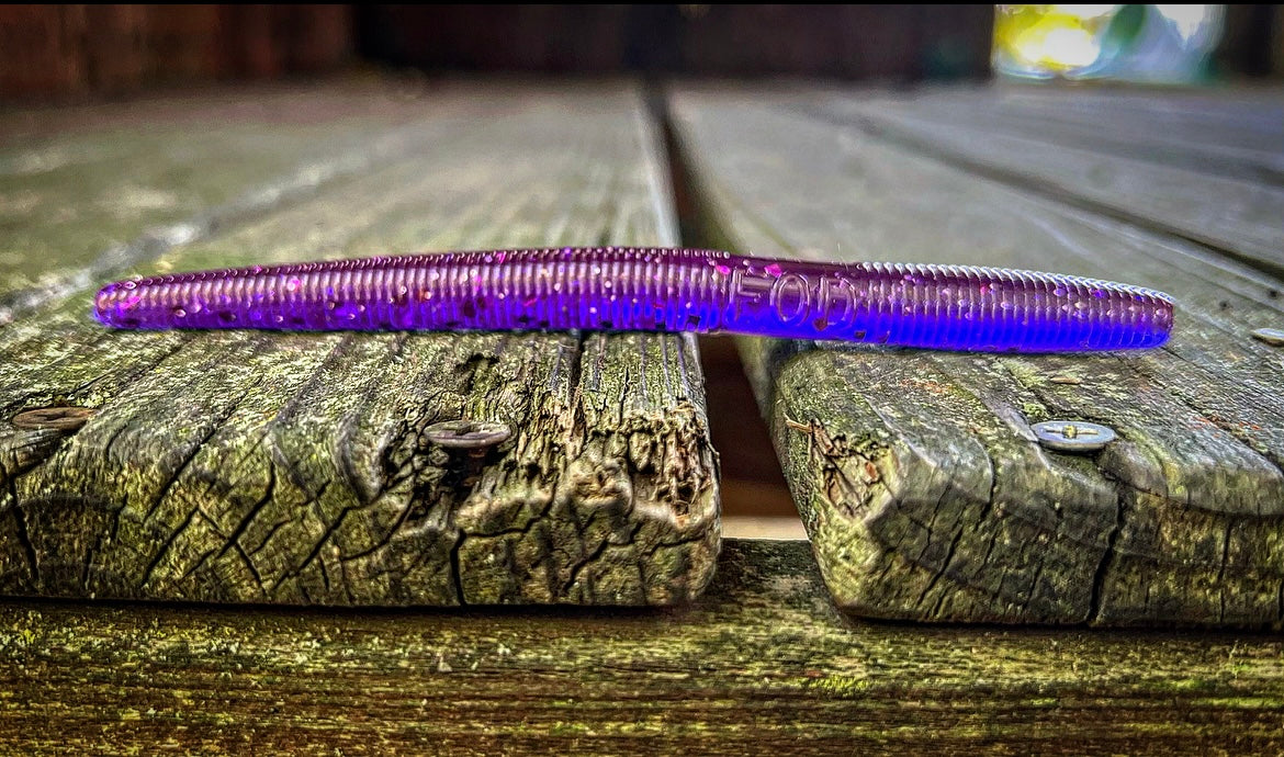 Soft Plastics Fish or Die Bait Co. Ramrods 5" Senko-Style Wacky Worm Redcoat (Red w/ Blue Flake) *Will Bleed / 5” Fish or Die Bait Co. Ramrods 5" Wacky Worm – Pescador Fishing Supply