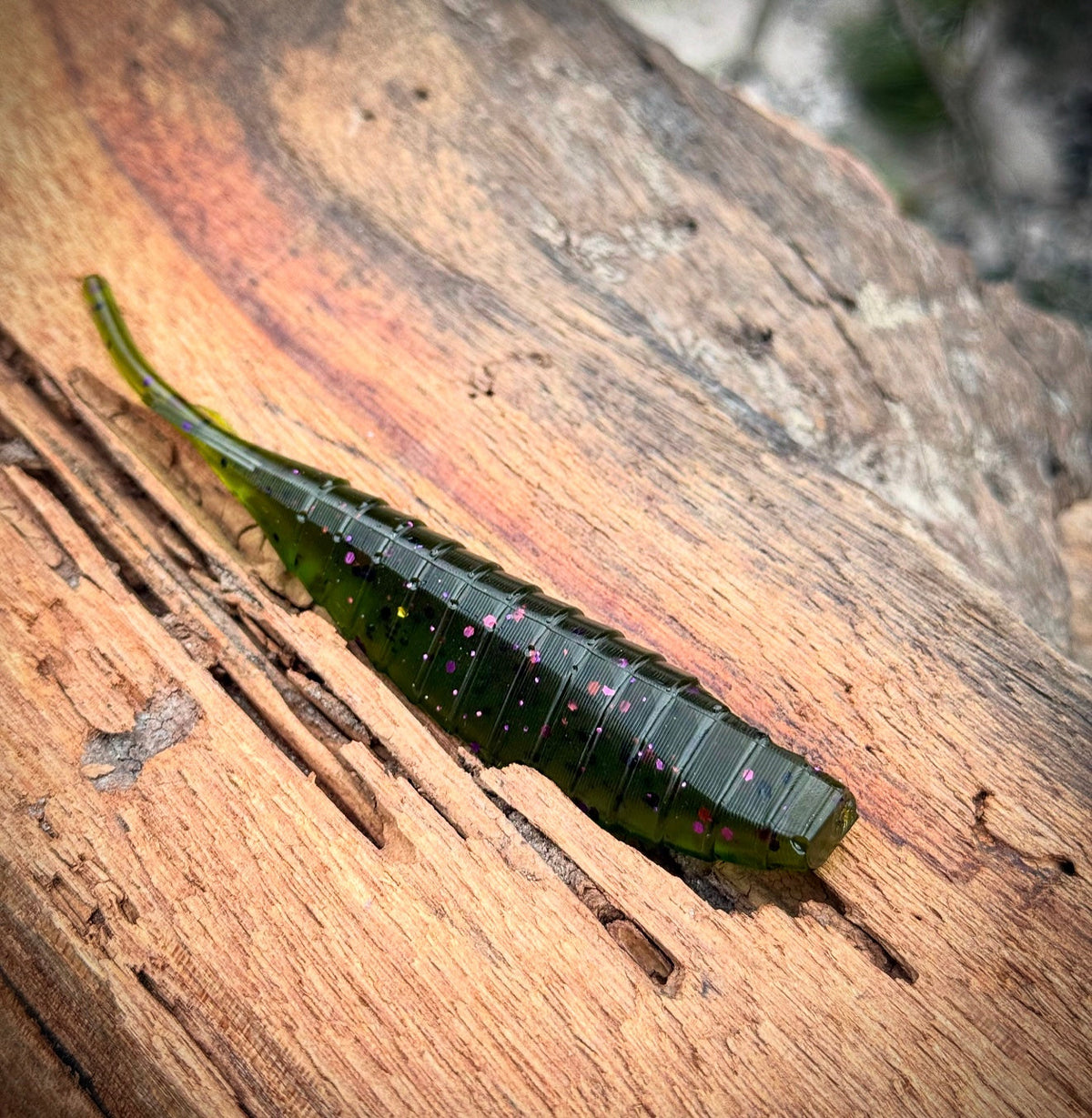 Soft Plastic Fish or Die Bait Co. Shiv Fluke-Style Jerk Minnow Bugle (Green Pumpkin w/ Purple Flake) / 4.25” Fish or Die Shiv Fluke-Style Jerk Minnow – Pescador Fishing Supply