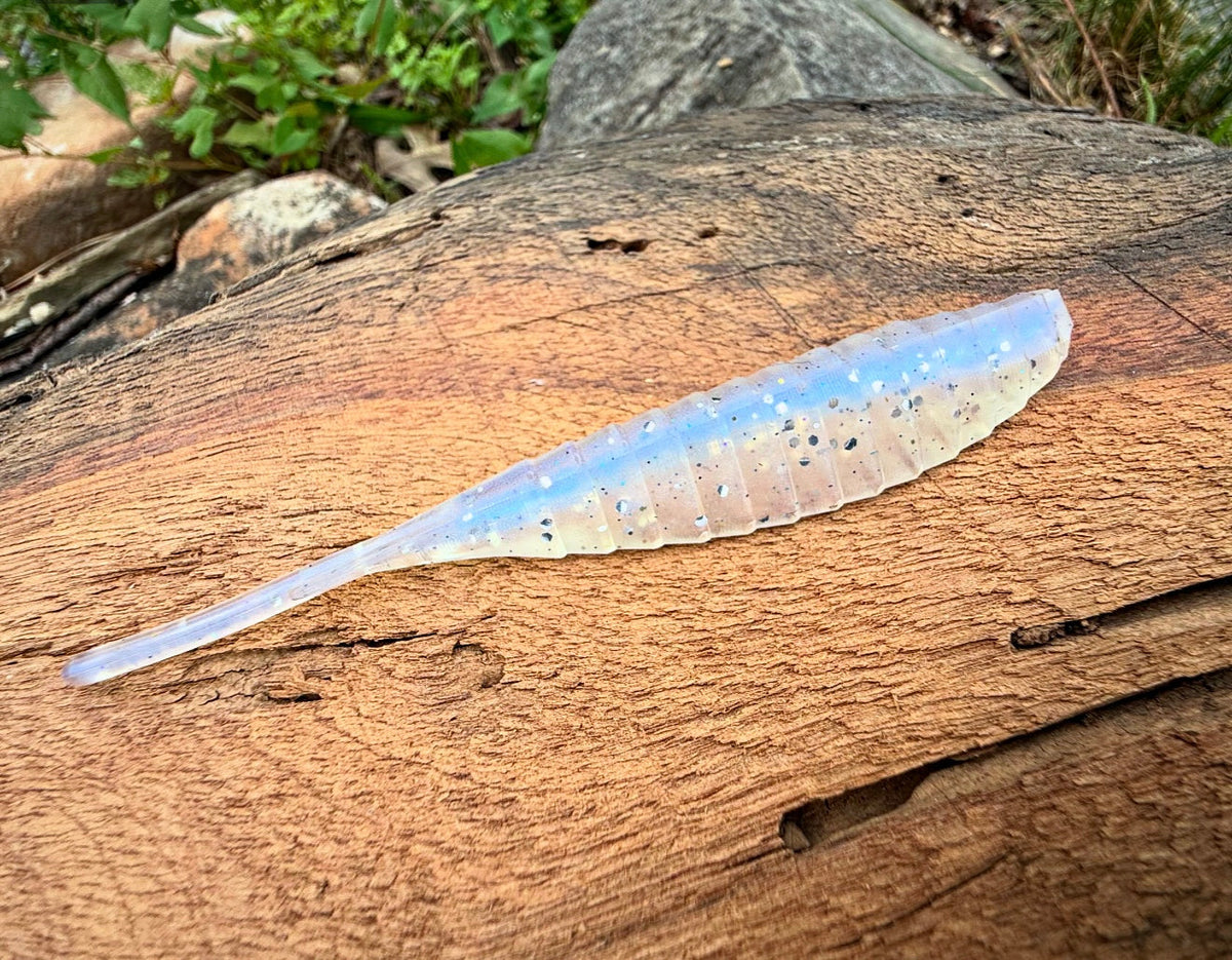 Soft Plastic Fish or Die Bait Co. Shiv Fluke-Style Jerk Minnow Ghost Gizz (Gizzard Shad) / 4.25” Fish or Die Shiv Fluke-Style Jerk Minnow – Pescador Fishing Supply