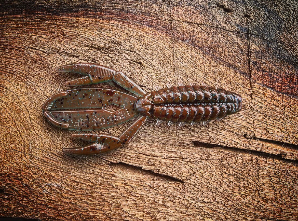 Soft Plastics Fish or Die Bait Co. The Sherman Crawfish / Creature Hybrid Defiant (Blue Craw) / 3” Fish or Die The Sherman – Creature/Craw Bait – Pescador Fishing Supply