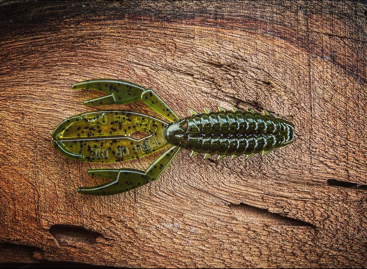 Soft Plastics Fish or Die Bait Co. The Sherman Crawfish / Creature Hybrid Green Dragon (Green Pumpkin) / 3” Fish or Die The Sherman – Creature/Craw Bait – Pescador Fishing Supply