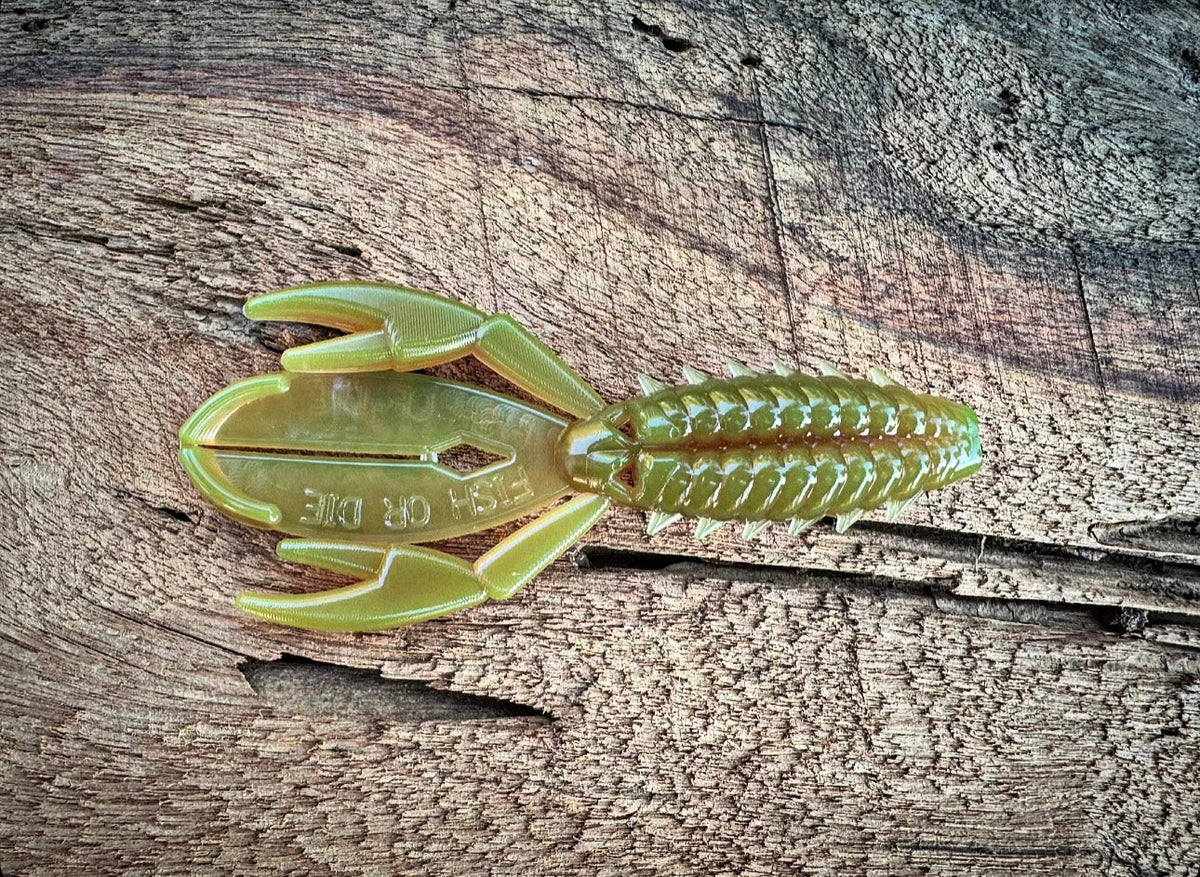 Soft Plastics Fish or Die Bait Co. The Sherman Crawfish / Creature Hybrid Whale Blubber (Motor Oil) / 3” Fish or Die The Sherman – Creature/Craw Bait – Pescador Fishing Supply