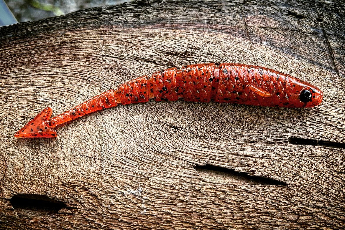 Soft Plastics Fish or Die Bait Co. Warbird Fluke-Style Soft Jerkbait 5.5” / Tribe Oneida (Fire Craw) Fish or Die Warbird – Fluke-Style Jerkbait – Pescador Fishing Supply