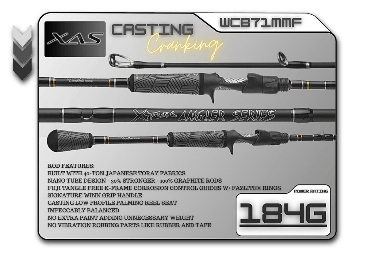 Casting Rod Fish Xtreme Angler Series 7'1" Medium Mod-Fast Cranking Rod Fish Xtreme Angler Series Cranking Rods – Pescador Fishing Supply