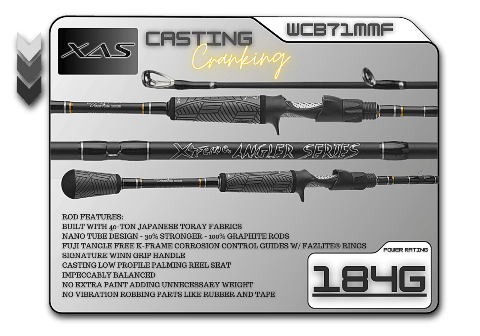 Casting Rod Fish Xtreme Angler Series 7'1" Medium Mod-Fast Cranking Rod Fish Xtreme Angler Series Cranking Rods – Pescador Fishing Supply