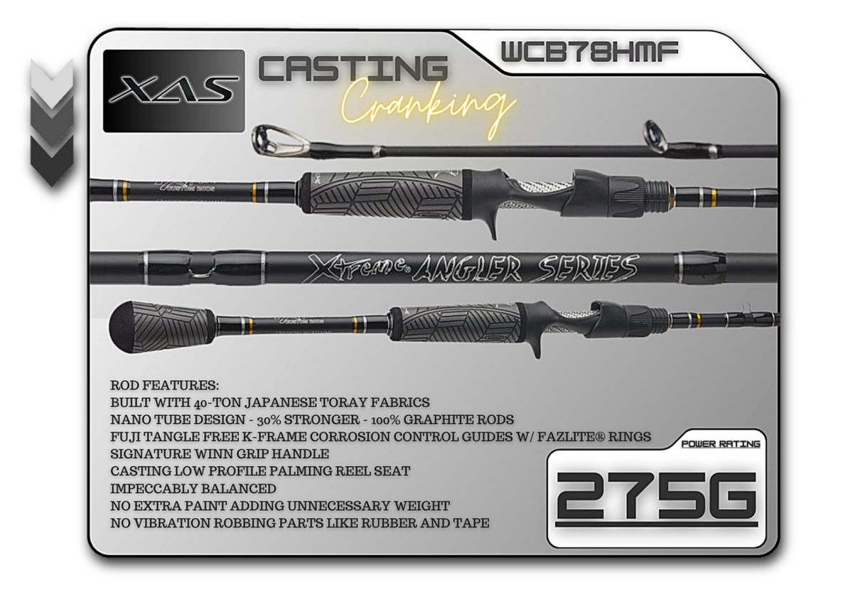Casting Rod Fish Xtreme Angler Series 7'8" Heavy Mod-Fast Cranking Rod Fish Xtreme Angler Series Cranking Rod – Pescador Fishing Supply