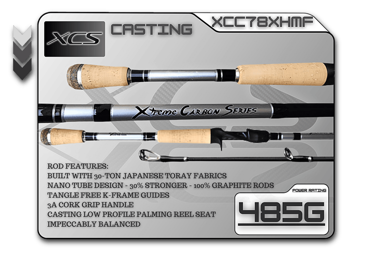 Baitcasting Fishing Rods Fish Xtreme Carbon Series 7'8" Xtra Heavy Mod-Fast Casting Rod Fish Xtreme Carbon Series Casting Rods – Pescador Fishing Supply