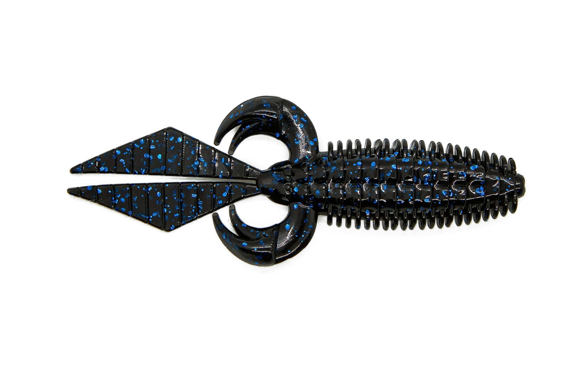 Soft Plastic Flat Wild Black Blue Glitter Flat Wild