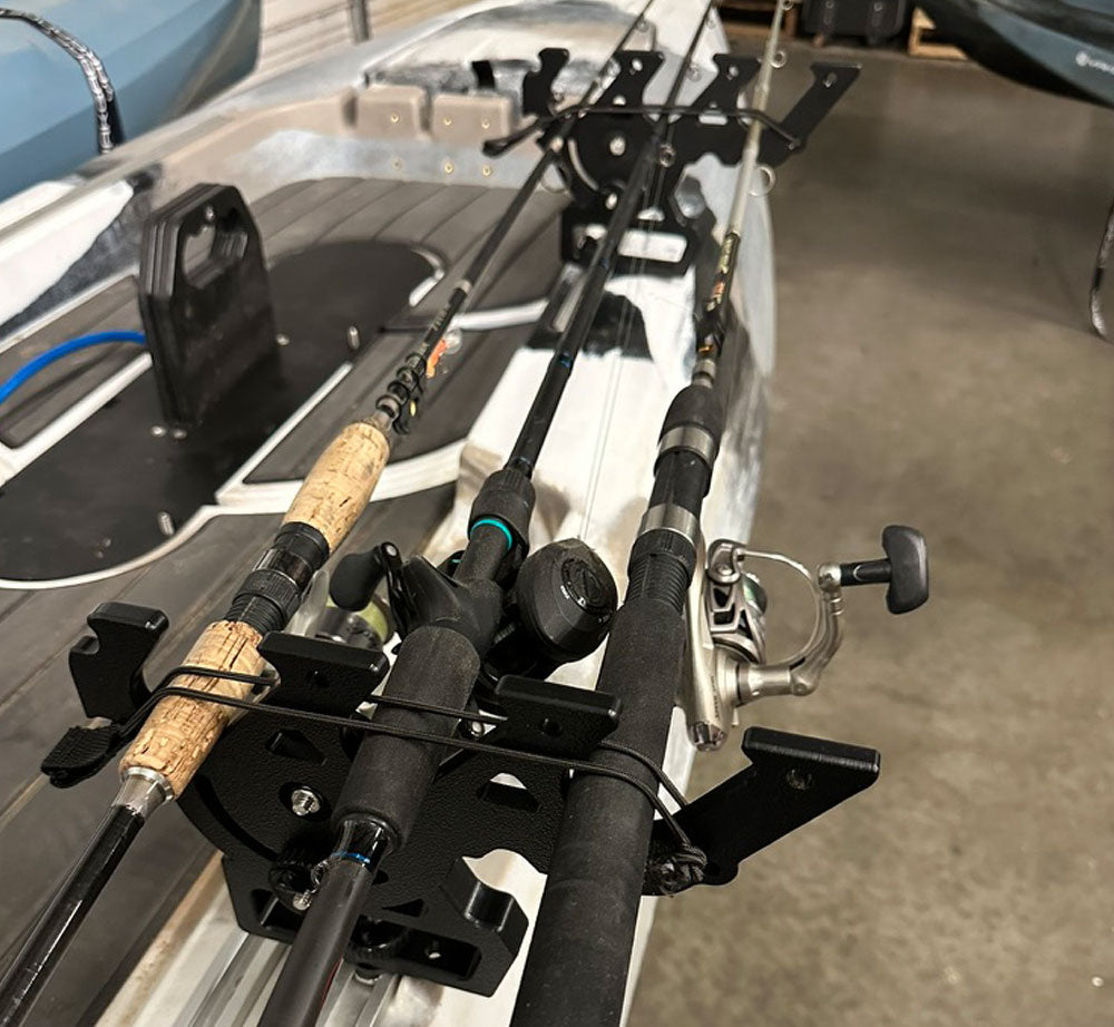 YakGadget FlexRod AnglePro 3-Rod Stager Pair | Adjustable Track-Mounted Rod Storage