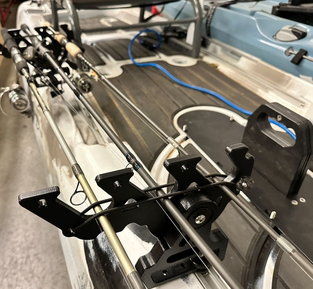 YakGadget FlexRod AnglePro 3-Rod Stager Pair | Adjustable Track-Mounted Rod Storage