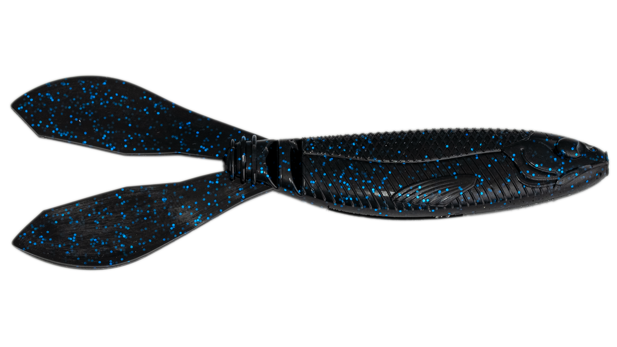 Soft Plastic G-Ratt Baits Mixer Vibrating Jig Trailer BLACK N' BLUE Vibrating Jig Trailer for Bass | G-Ratt Mixer