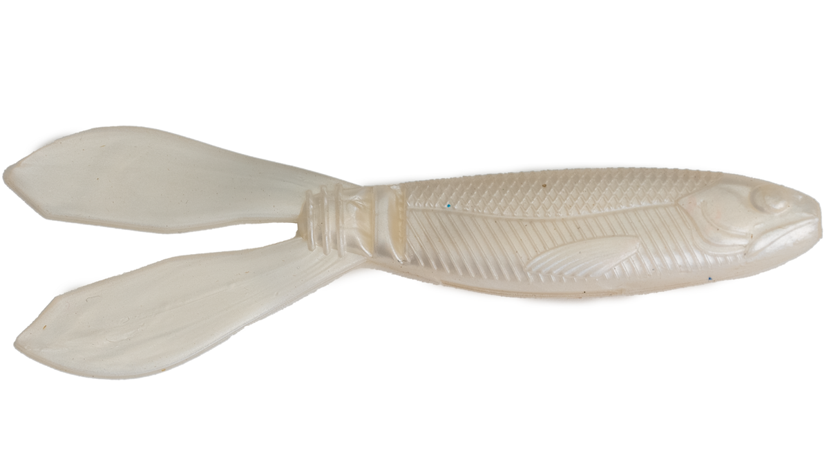 Soft Plastic G-Ratt Baits Mixer Vibrating Jig Trailer PEARL WHITE Vibrating Jig Trailer for Bass | G-Ratt Mixer