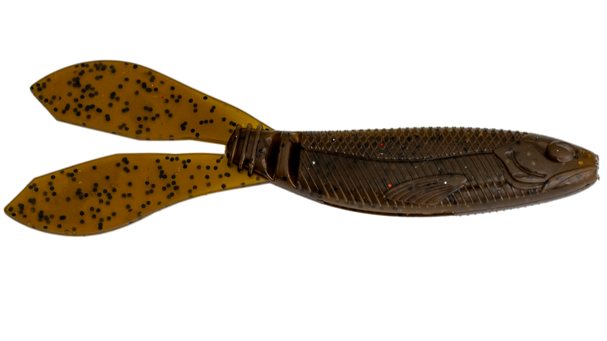 Soft Plastic G-Ratt Baits Mixer Vibrating Jig Trailer TRD BROWN/BLACK FLAKE Vibrating Jig Trailer for Bass | G-Ratt Mixer