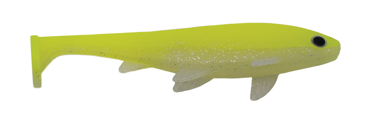 Soft Plastic G-Ratt Baits Weedless Executioner Swimbait Chartreuse Shad / 4" - 5pk Weedless Executioner Swimbait for Heavy Cover Bass  